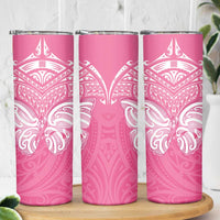New Zealand Breast Cancer Awareness Skinny Tumbler Maori Butterfly Pink Ribbon LT14 - Polynesian Pride