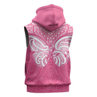 New Zealand Breast Cancer Awareness Sleeveless Hoodie Maori Butterfly Pink Ribbon LT14 - Polynesian Pride