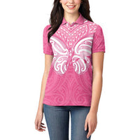 New Zealand Breast Cancer Awareness Women Polo Shirt Maori Butterfly Pink Ribbon LT14 - Polynesian Pride
