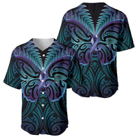 Suicide Prevention New Zealand Baseball Jersey Aotearoa Maori Butterfly Mix Silver Fern - Polynesian Pride
