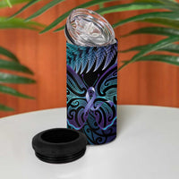 Suicide Prevention New Zealand 4 in 1 Can Cooler Tumbler Aotearoa Maori Butterfly Mix Silver Fern LT14 - Polynesian Pride