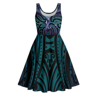 Suicide Prevention New Zealand Midi Dress Aotearoa Maori Butterfly Mix Silver Fern - Polynesian Pride