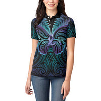 Suicide Prevention New Zealand Women Polo Shirt Aotearoa Maori Butterfly Mix Silver Fern LT14 - Polynesian Pride