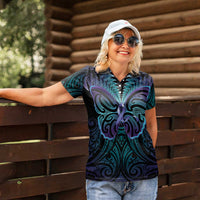 Suicide Prevention New Zealand Women Polo Shirt Aotearoa Maori Butterfly Mix Silver Fern LT14 - Polynesian Pride