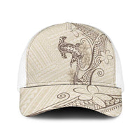 Beige Hawaii Baseball Net Cap Hammerhead Shark Tattoo Curve Polynesian - Polynesian Pride