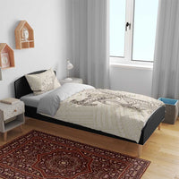 Beige Hawaii Bedding Set Hammerhead Shark Tattoo Curve Polynesian - Polynesian Pride