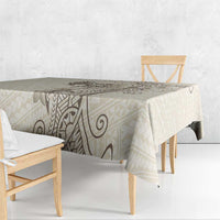 Beige Hawaii Tablecloth Hammerhead Shark Tattoo Curve Polynesian - Polynesian Pride