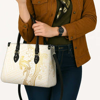 Gold and White Hawaii Leather Bag Hammerhead Shark Tattoo Curve Polynesian - Polynesian Pride