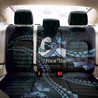 Personalised Polynesia Suicide Prevention Month Back Car Seat Cover Brave Strong Butterfly Teal Purple Ribbon LT14 - Polynesian Pride