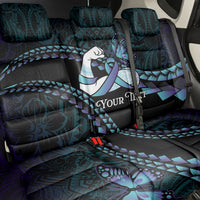 Personalised Polynesia Suicide Prevention Month Back Car Seat Cover Brave Strong Butterfly Teal Purple Ribbon LT14 - Polynesian Pride
