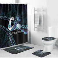 Personalised Polynesia Suicide Prevention Month Bathroom Set Brave Strong Butterfly Teal Purple Ribbon LT14 Bathroom Set (4 pcs) Purple - Polynesian Pride