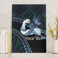 Personalised Polynesia Suicide Prevention Month Canvas Wall Art Brave Strong Butterfly Teal Purple Ribbon LT14 Without Frame Purple - Polynesian Pride
