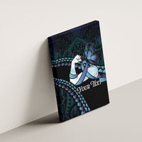Personalised Polynesia Suicide Prevention Month Canvas Wall Art Brave Strong Butterfly Teal Purple Ribbon LT14 - Polynesian Pride