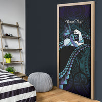 Personalised Polynesia Suicide Prevention Month Door Cover Brave Strong Butterfly Teal Purple Ribbon LT14 - Polynesian Pride