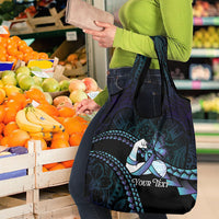Personalised Polynesia Suicide Prevention Month Grocery Bag Brave Strong Butterfly Teal Purple Ribbon LT14 - Polynesian Pride