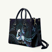 Personalised Polynesia Suicide Prevention Month Leather Bag Brave Strong Butterfly Teal Purple Ribbon LT14 Purple - Polynesian Pride