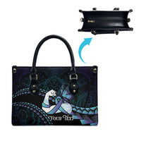 Personalised Polynesia Suicide Prevention Month Leather Bag Brave Strong Butterfly Teal Purple Ribbon LT14 - Polynesian Pride