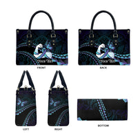 Personalised Polynesia Suicide Prevention Month Leather Bag Brave Strong Butterfly Teal Purple Ribbon LT14 - Polynesian Pride