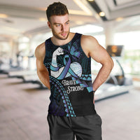 Personalised Polynesia Suicide Prevention Month Men Tank Top Brave Strong Butterfly Teal Purple Ribbon LT14 Purple - Polynesian Pride
