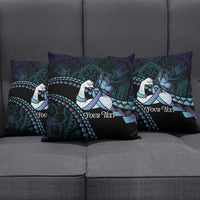 Personalised Polynesia Suicide Prevention Month Pillow Cover Brave Strong Butterfly Teal Purple Ribbon LT14 - Polynesian Pride