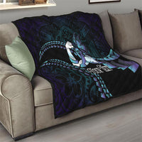 Personalised Polynesia Suicide Prevention Month Quilt Brave Strong Butterfly Teal Purple Ribbon LT14 - Polynesian Pride
