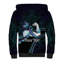 Personalised Polynesia Suicide Prevention Month Sherpa Hoodie Brave Strong Butterfly Teal Purple Ribbon LT14 - Polynesian Pride