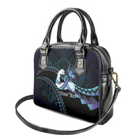 Personalised Polynesia Suicide Prevention Month Shoulder Handbag Brave Strong Butterfly Teal Purple Ribbon LT14 - Polynesian Pride