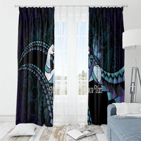 Personalised Polynesia Suicide Prevention Month Window Curtain Brave Strong Butterfly Teal Purple Ribbon LT14 - Polynesian Pride