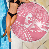 Personalised Polynesia Breast Cancer Awareness Beach Blanket Brave Strong Butterfly Pink Ribbon LT14 - Polynesian Pride
