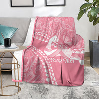 Personalised Polynesia Breast Cancer Awareness Blanket Brave Strong Butterfly Pink Ribbon LT14 - Polynesian Pride