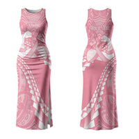 Personalised Polynesia Breast Cancer Awareness Couples Matching Tank Maxi Dress and Long Sleeve Button Shirt Brave Strong Butterfly Pink Ribbon LT14 - Polynesian Pride