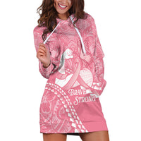Personalised Polynesia Breast Cancer Awareness Hoodie Dress Brave Strong Butterfly Pink Ribbon LT14 Pink - Polynesian Pride