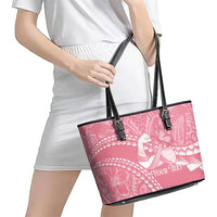 Personalised Polynesia Breast Cancer Awareness Leather Tote Bag Brave Strong Butterfly Pink Ribbon LT14 - Polynesian Pride