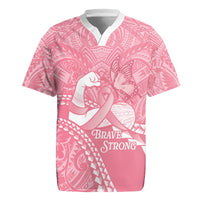 Personalised Polynesia Breast Cancer Awareness Rugby Jersey Brave Strong Butterfly Pink Ribbon LT14 Pink - Polynesian Pride