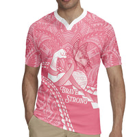 Personalised Polynesia Breast Cancer Awareness Rugby Jersey Brave Strong Butterfly Pink Ribbon LT14 - Polynesian Pride