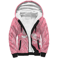 Personalised Polynesia Breast Cancer Awareness Sherpa Hoodie Brave Strong Butterfly Pink Ribbon LT14 Unisex Pink - Polynesian Pride