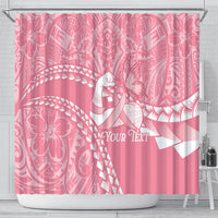 Personalised Polynesia Breast Cancer Awareness Shower Curtain Brave Strong Butterfly Pink Ribbon LT14 - Polynesian Pride