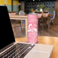Personalised Polynesia Breast Cancer Awareness Skinny Tumbler Brave Strong Butterfly Pink Ribbon LT14 - Polynesian Pride