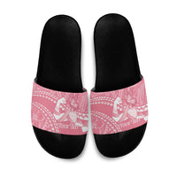 Personalised Polynesia Breast Cancer Awareness Slide Sandals Brave Strong Butterfly Pink Ribbon