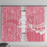 Personalised Polynesia Breast Cancer Awareness Window Curtain Brave Strong Butterfly Pink Ribbon LT14 With Hooks Pink - Polynesian Pride