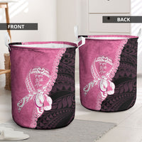 Polynesia Breast Cancer Awareness Laundry Basket Fight With Hope Pink Ribbon Boxing Gloves