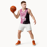 Personalised Polynesia Breast Cancer Awareness Basketball Jersey Fight With Hope Pink Ribbon Boxing Gloves