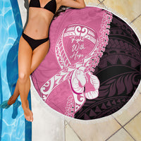 Polynesia Breast Cancer Awareness Beach Blanket Fight With Hope Pink Ribbon Boxing Gloves