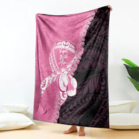 Polynesia Breast Cancer Awareness Blanket Fight With Hope Pink Ribbon Boxing Gloves