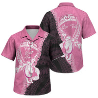 Personalised Polynesia Breast Cancer Awareness Family Matching Tank Maxi Dress and Hawaiian Shirt Fight With Hope Pink Ribbon Boxing Gloves