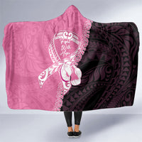 Polynesia Breast Cancer Awareness Hooded Blanket Fight With Hope Pink Ribbon Boxing Gloves