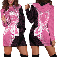 Personalised Polynesia Breast Cancer Awareness Hoodie Dress Fight With Hope Pink Ribbon Boxing Gloves