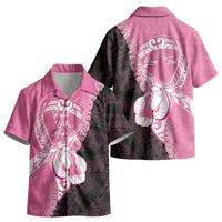Personalised Polynesia Breast Cancer Awareness Kid Hawaiian Shirt Fight With Hope Pink Ribbon Boxing Gloves