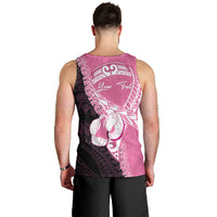 Personalised Polynesia Breast Cancer Awareness Men Tank Top Fight With Hope Pink Ribbon Boxing Gloves