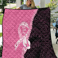 Polynesia Breast Cancer Awareness Quilt Fight With Hope Pink Ribbon Boxing Gloves